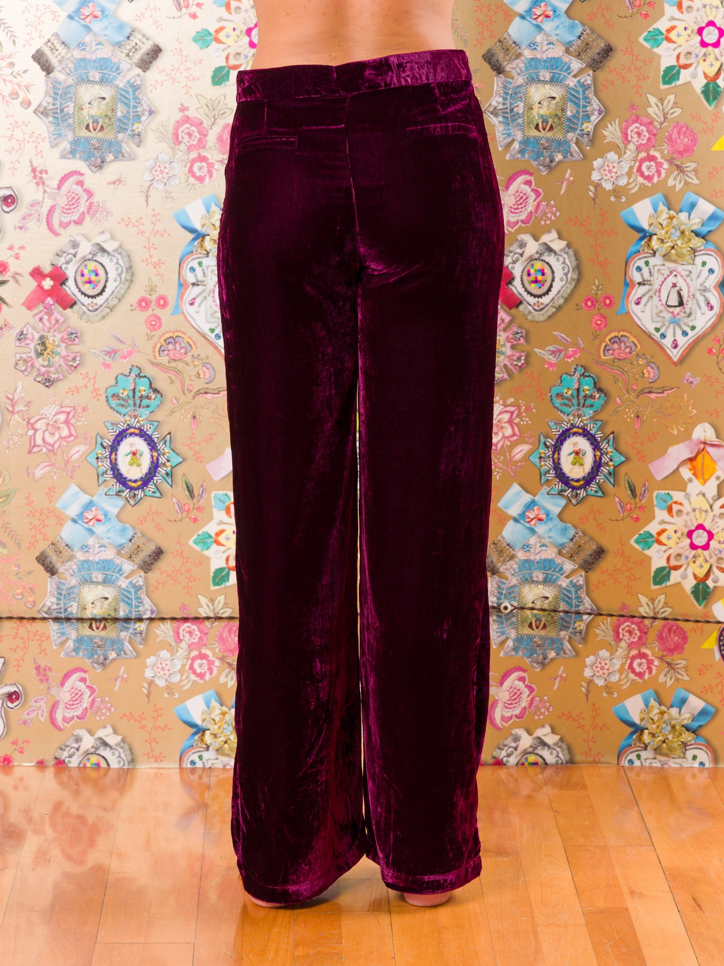 Pantaloni Clanwilliam in velluto liscio