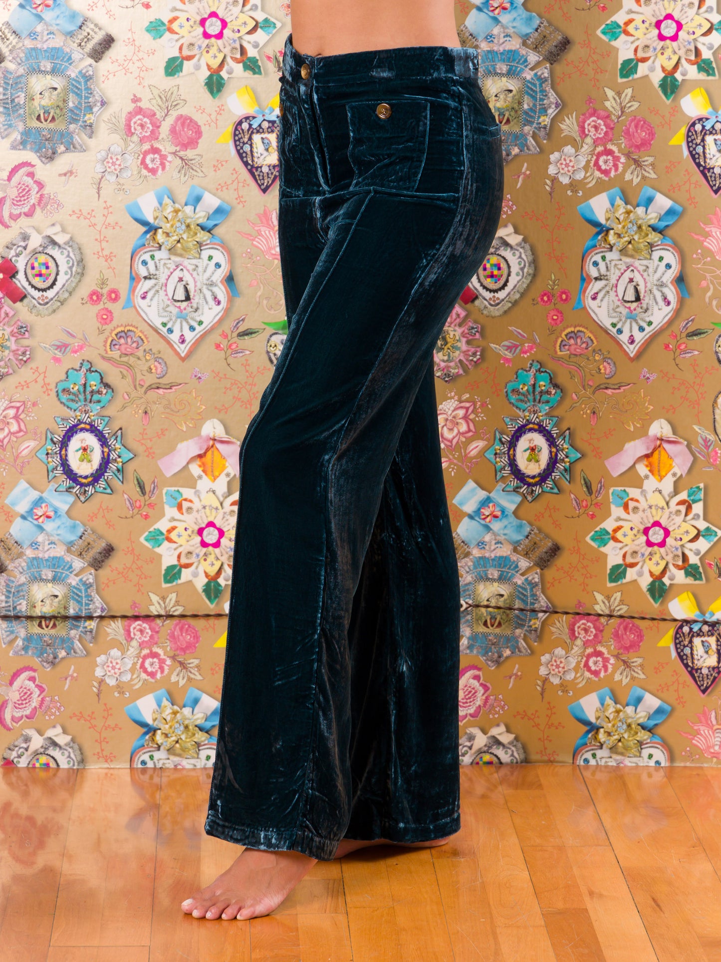 Pantaloni Clanwilliam in velluto liscio