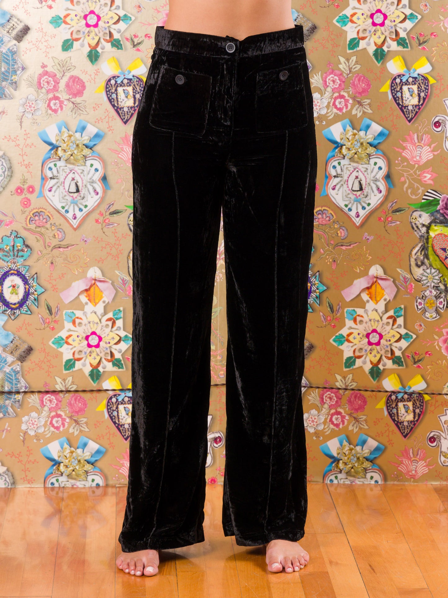 Pantaloni Clanwilliam in velluto liscio