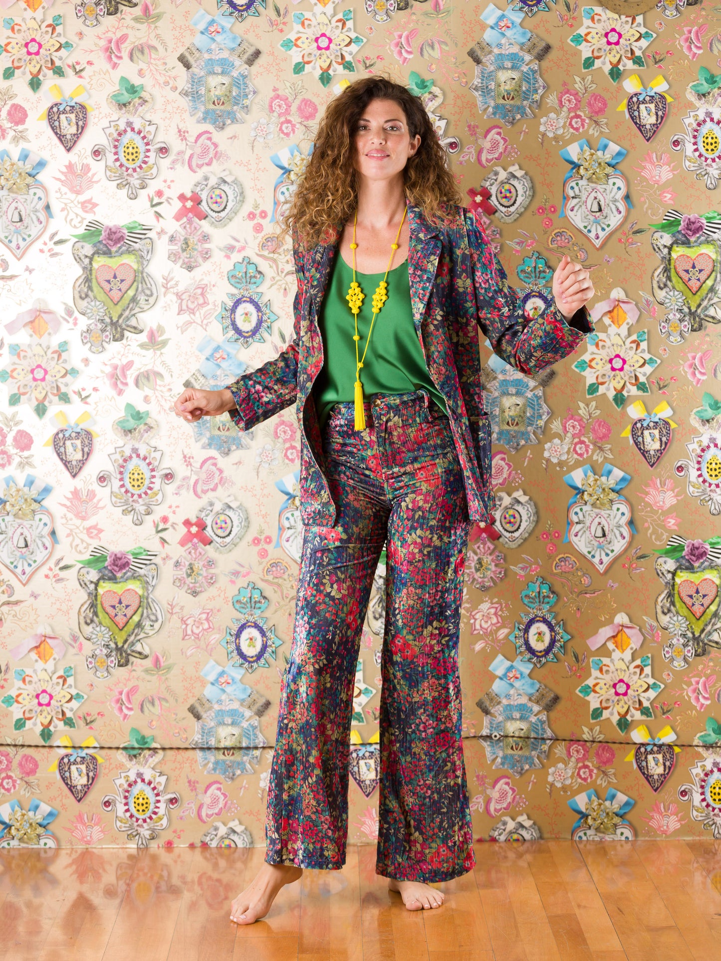 Pantaloni Cape St Francis in velluto fantasia