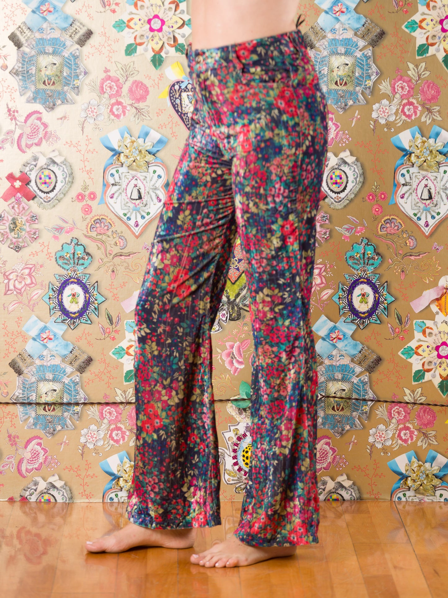 Pantaloni Cape St Francis in velluto fantasia