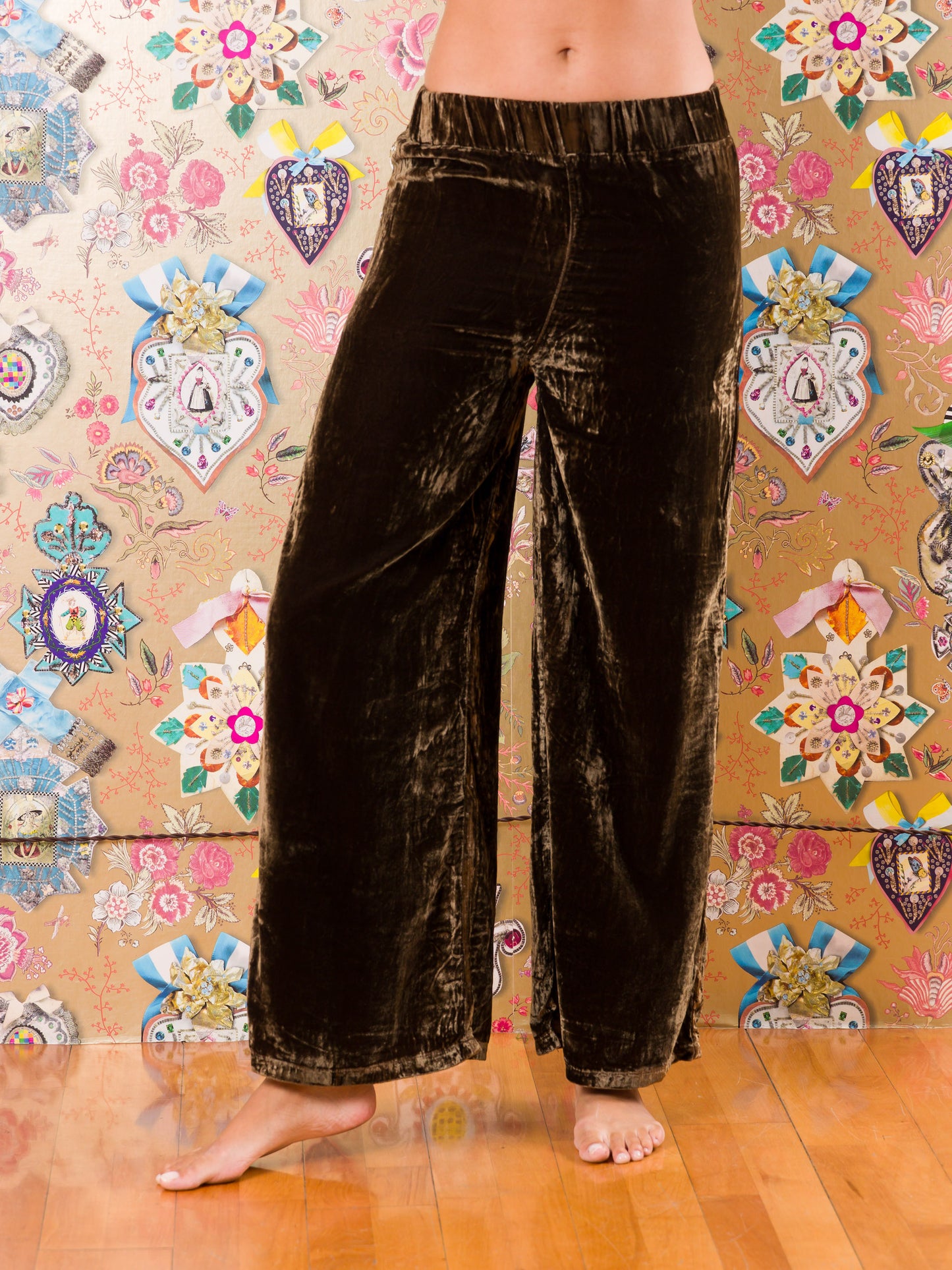 Pantaloni Citrusdal in velluto liscio