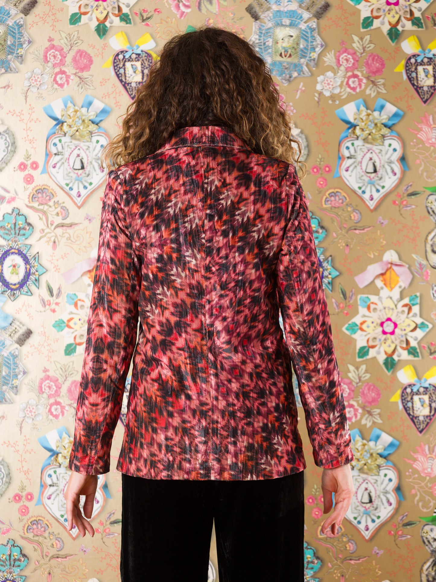 Blazer Bwejuu in velluto fantasia