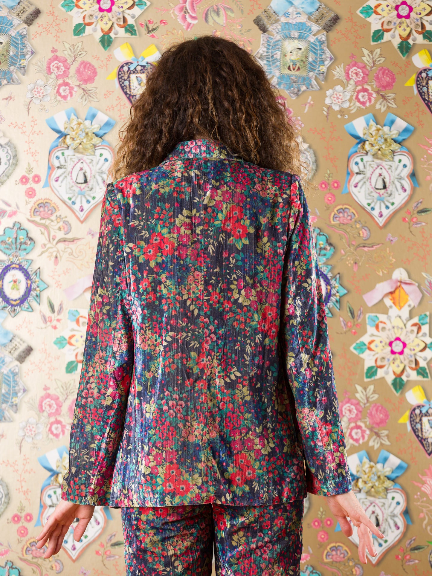 Blazer Bwejuu in velluto fantasia