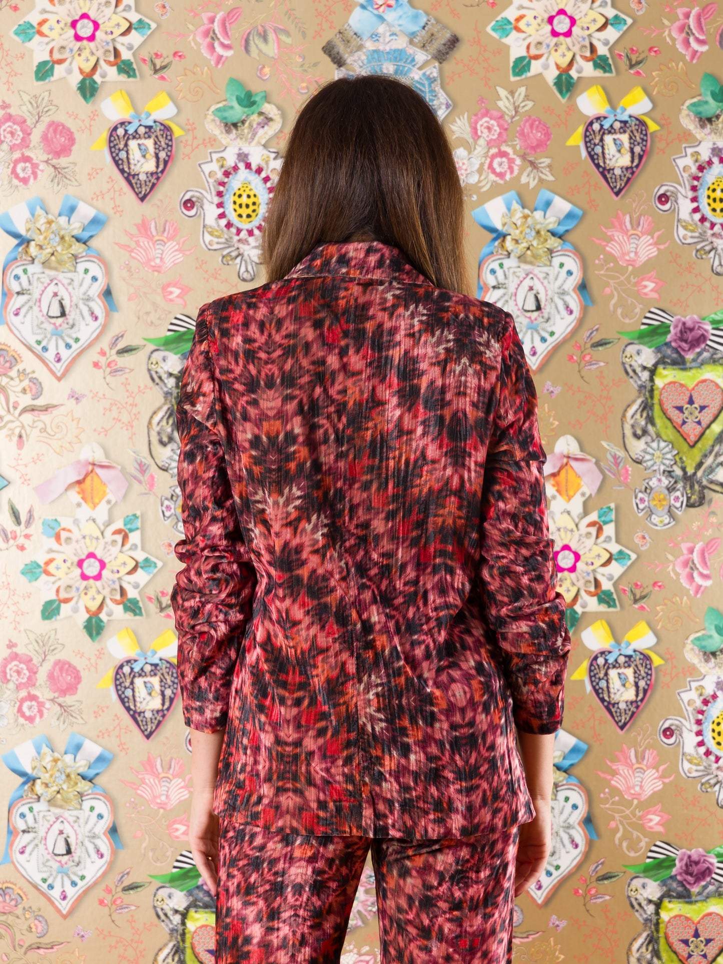 Blazer Bwejuu in velluto fantasia