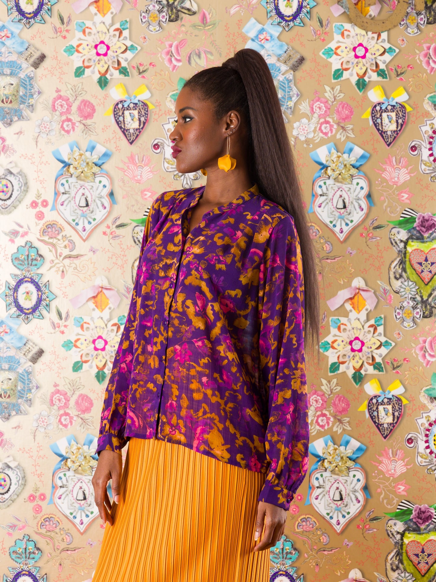 Camicia Mbeya in fantasia floreale
