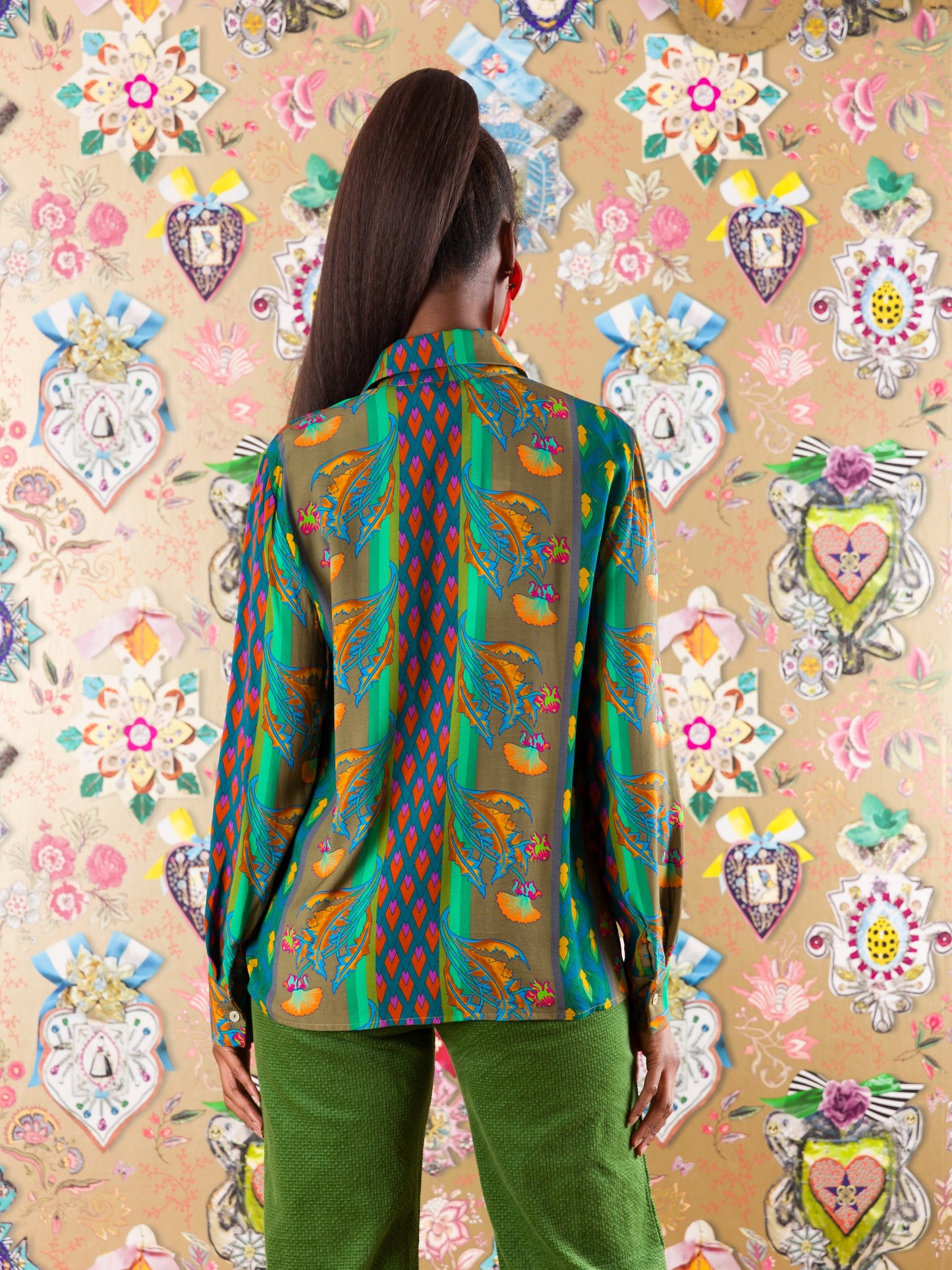 Camicia Mbaga in fantasia floreale