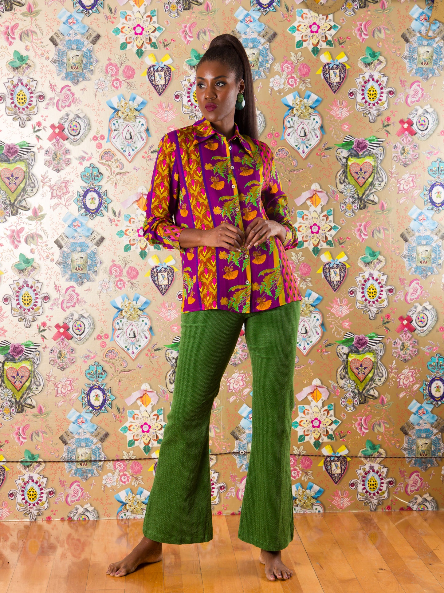 Camicia Mbaga in fantasia floreale