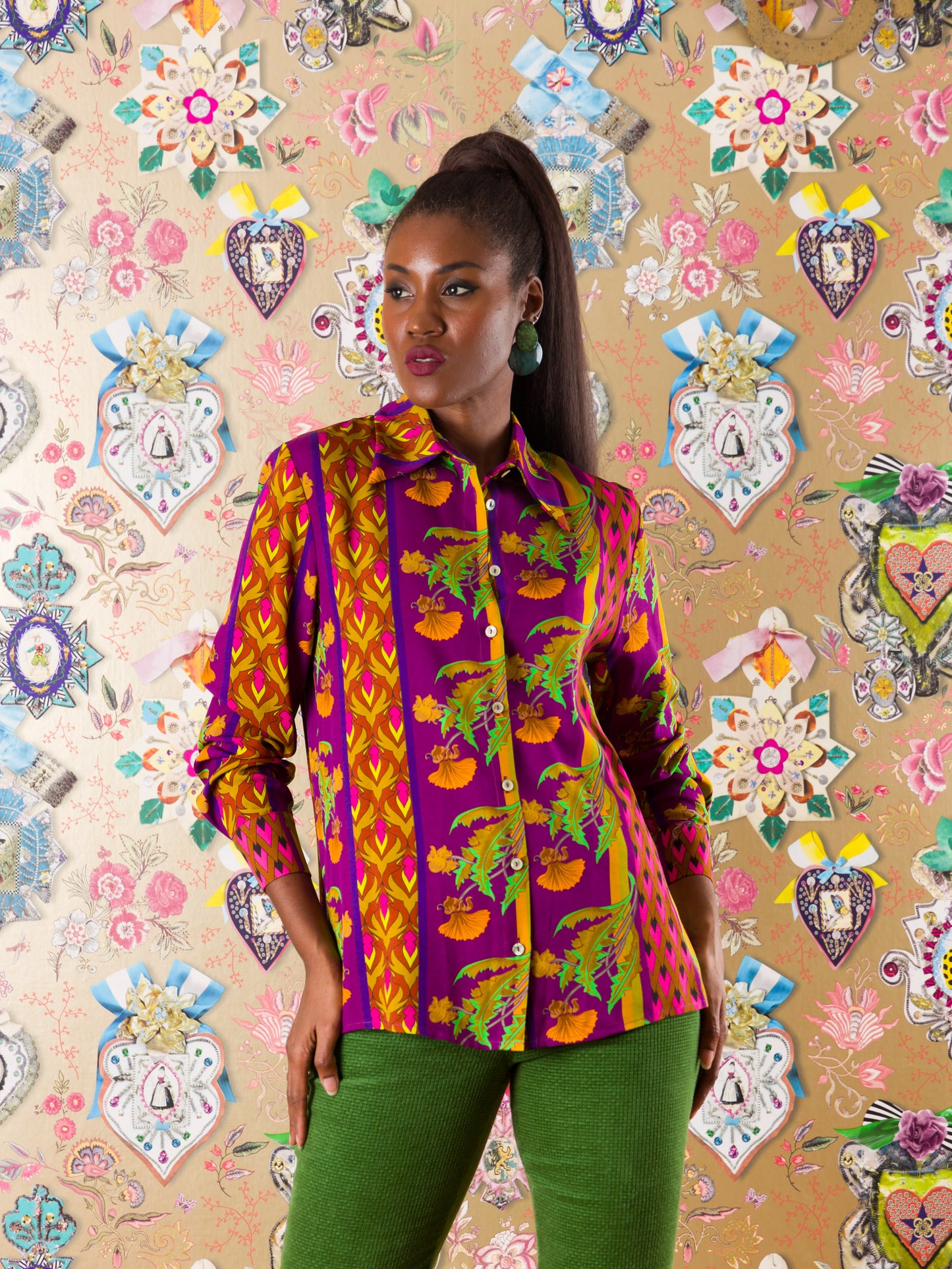 Camicia Mbaga in fantasia floreale