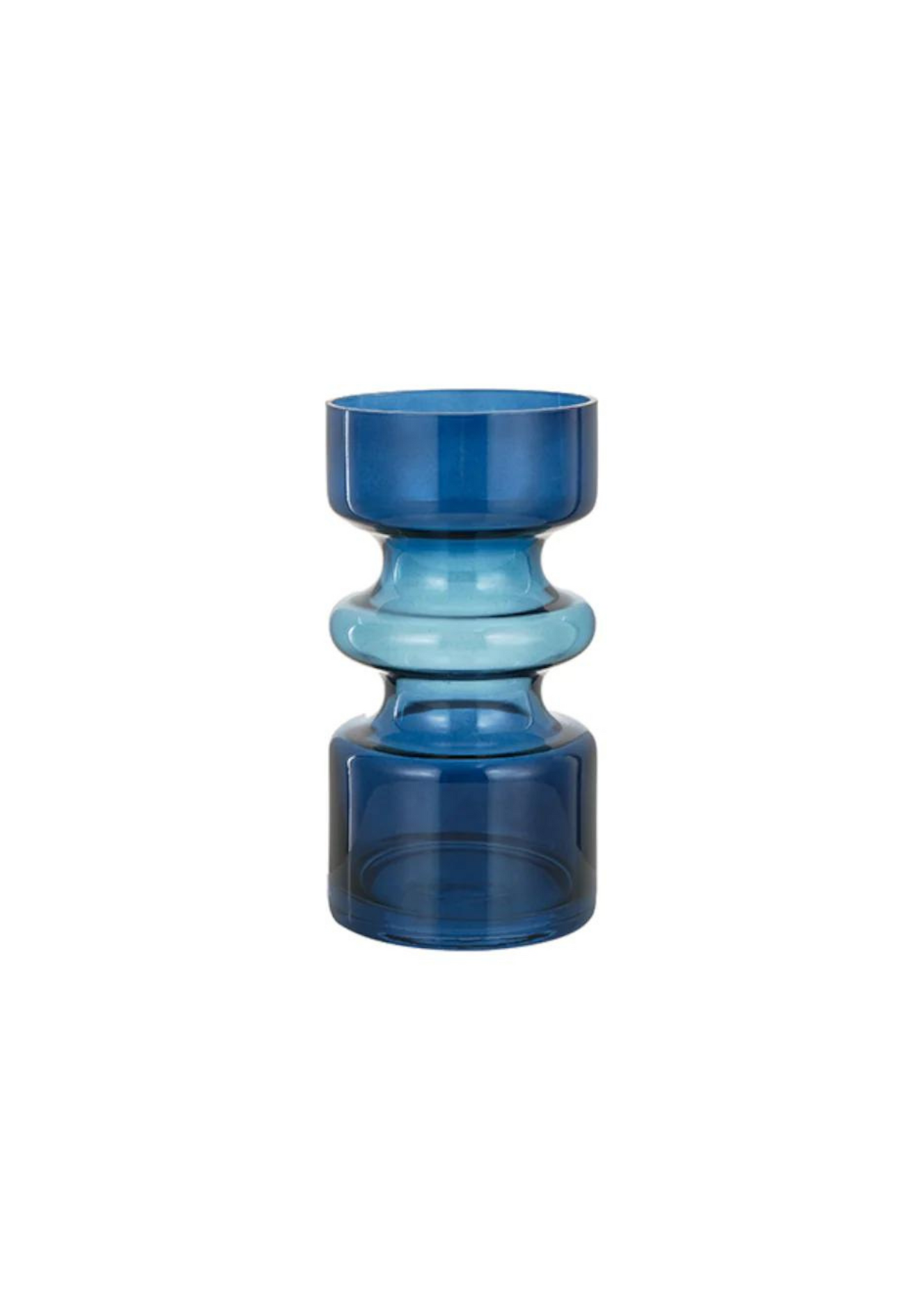 Vaso in vetro irregolare sfumato blu