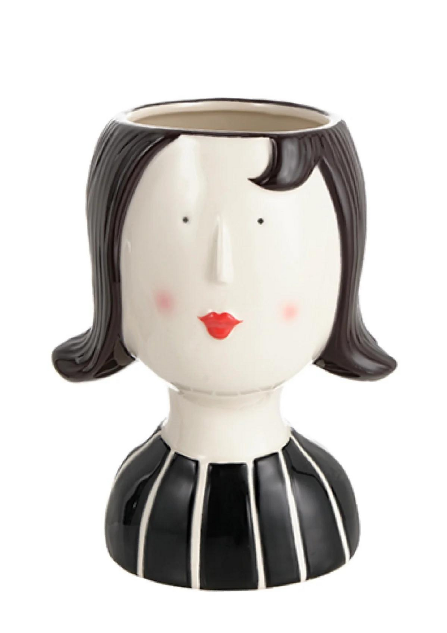 Coco Girl caschetto nero vestito nero righe
