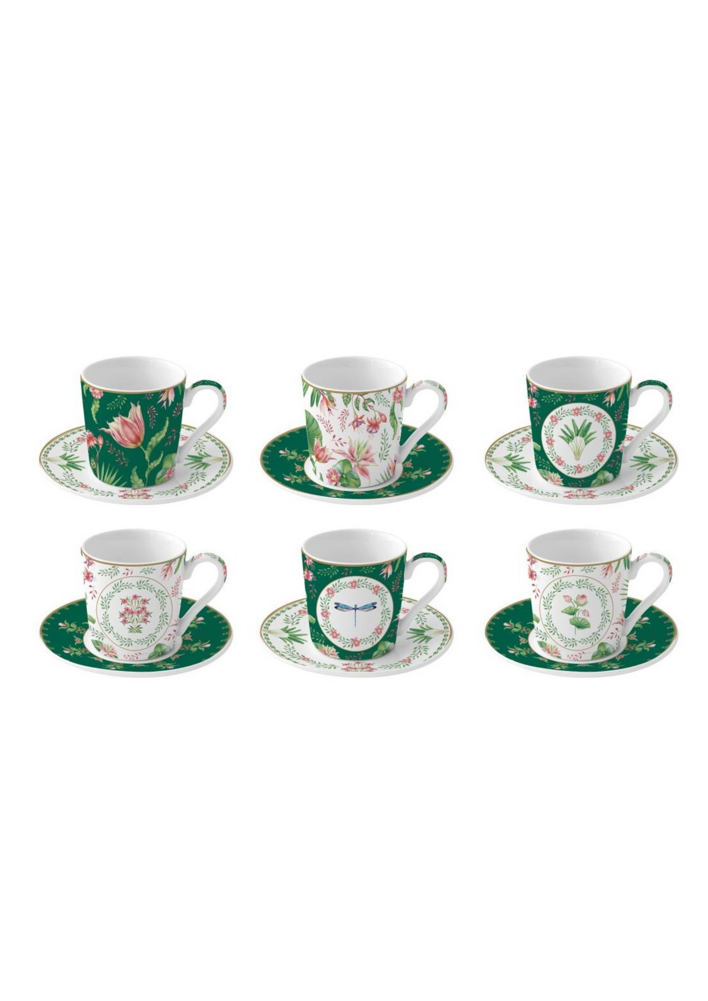 Servizio Sei Tazzine Caffè - Botanic Chic