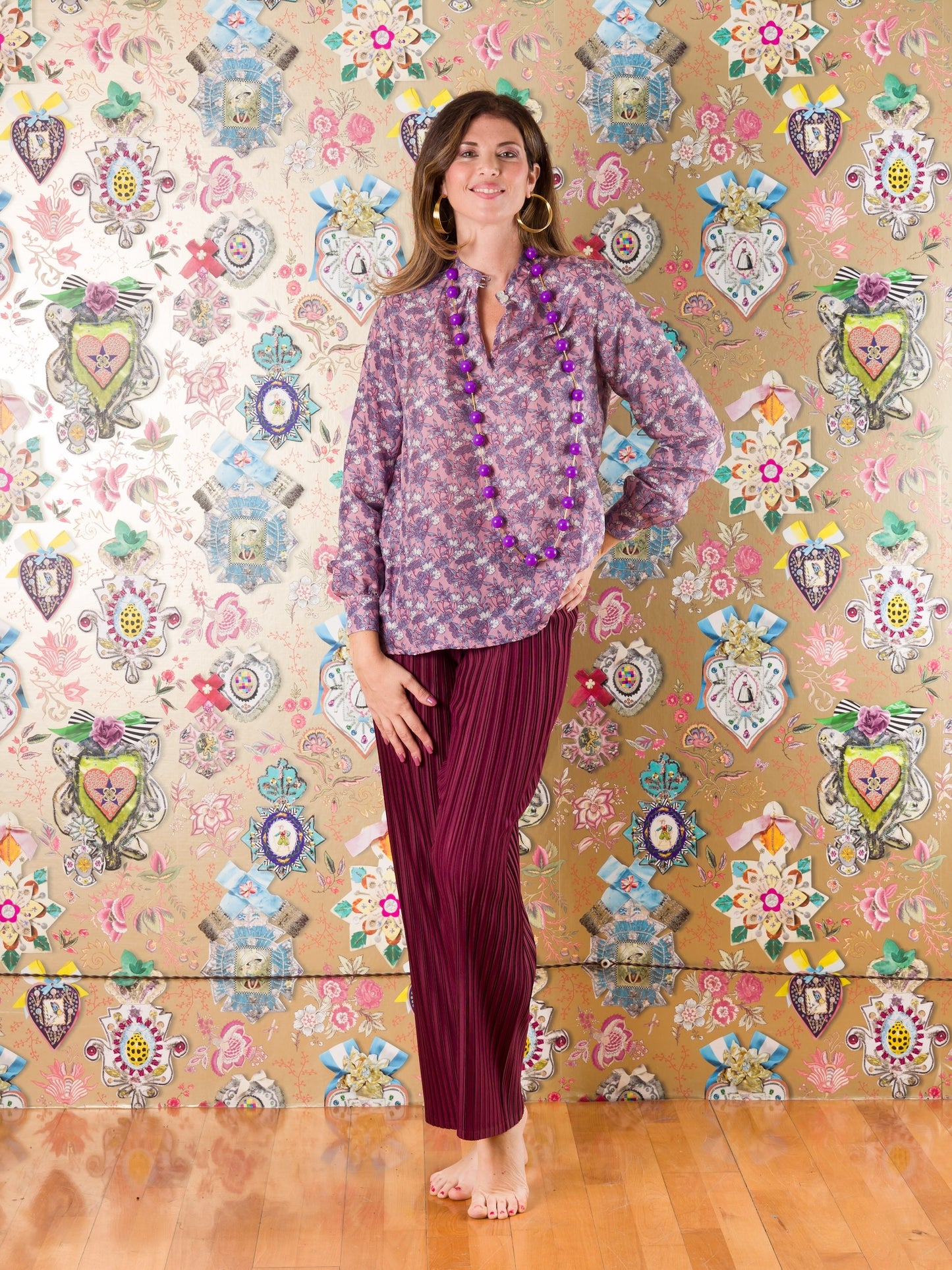Blusa Mokhotlong in seta
