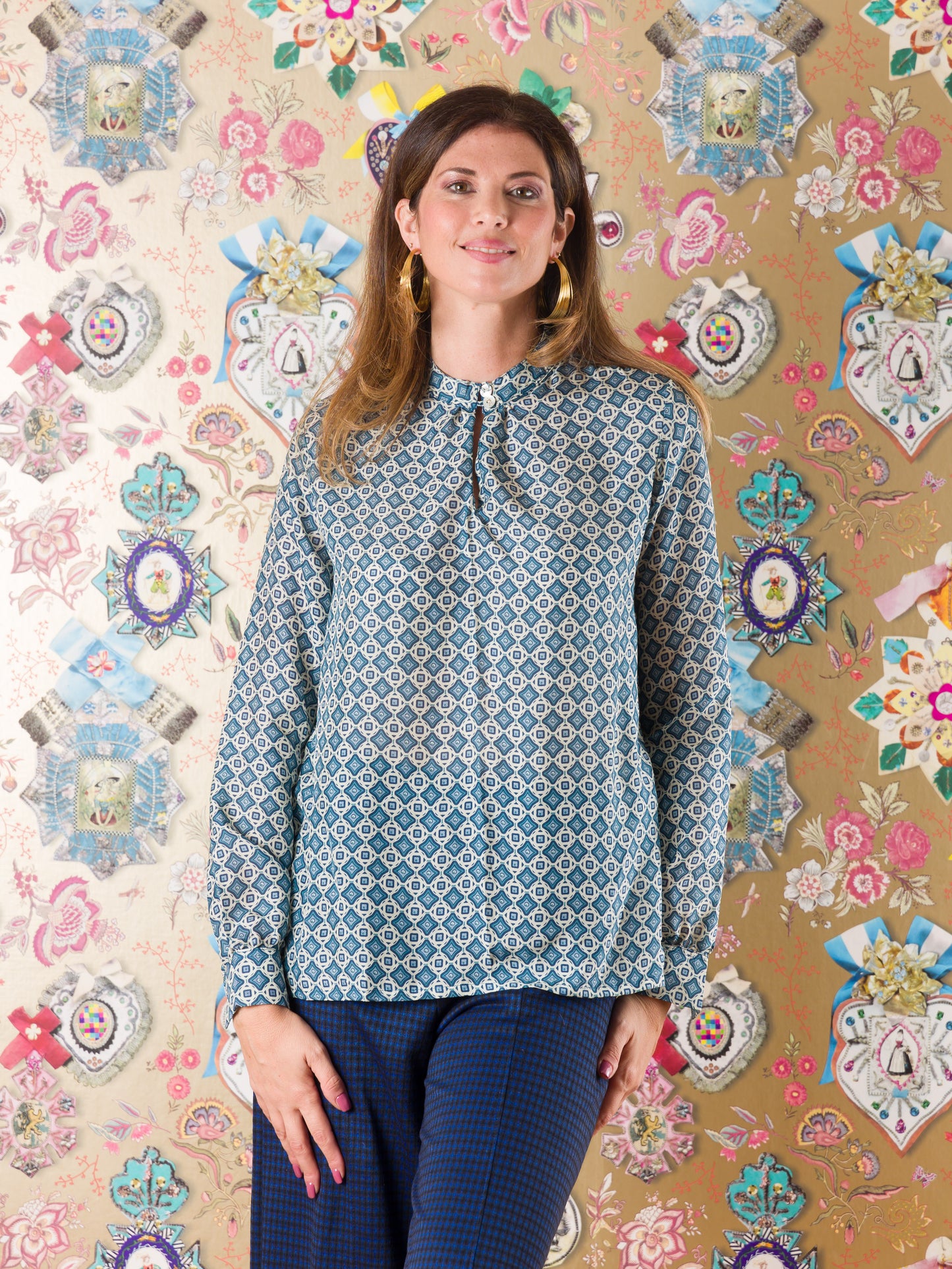 Blusa Mokhotlong in seta