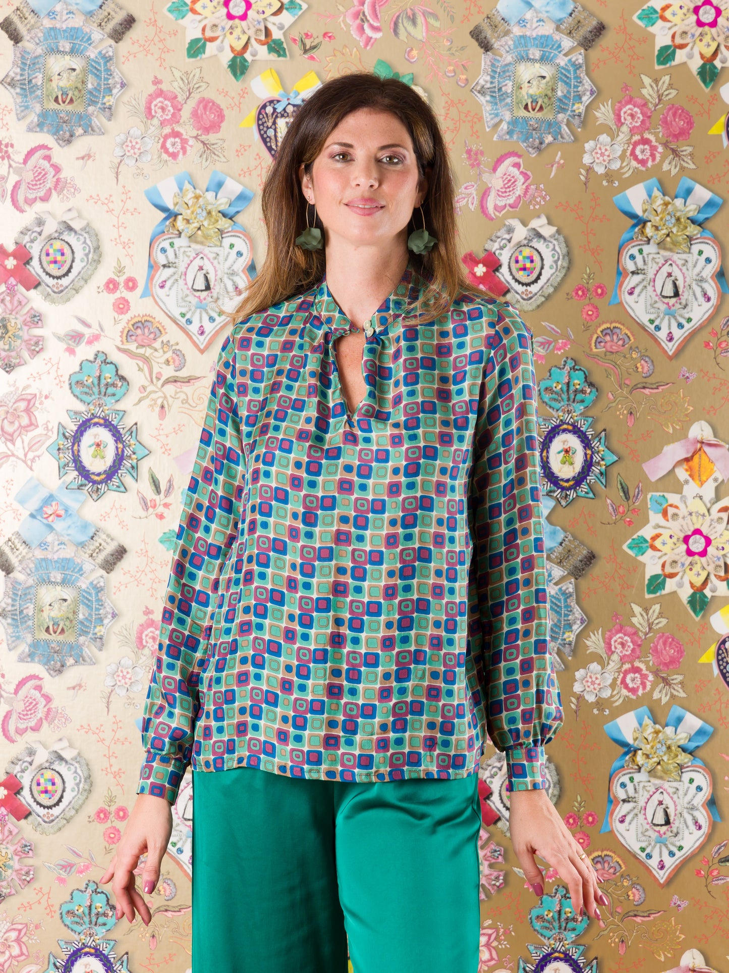 Blusa Mokhotlong in seta