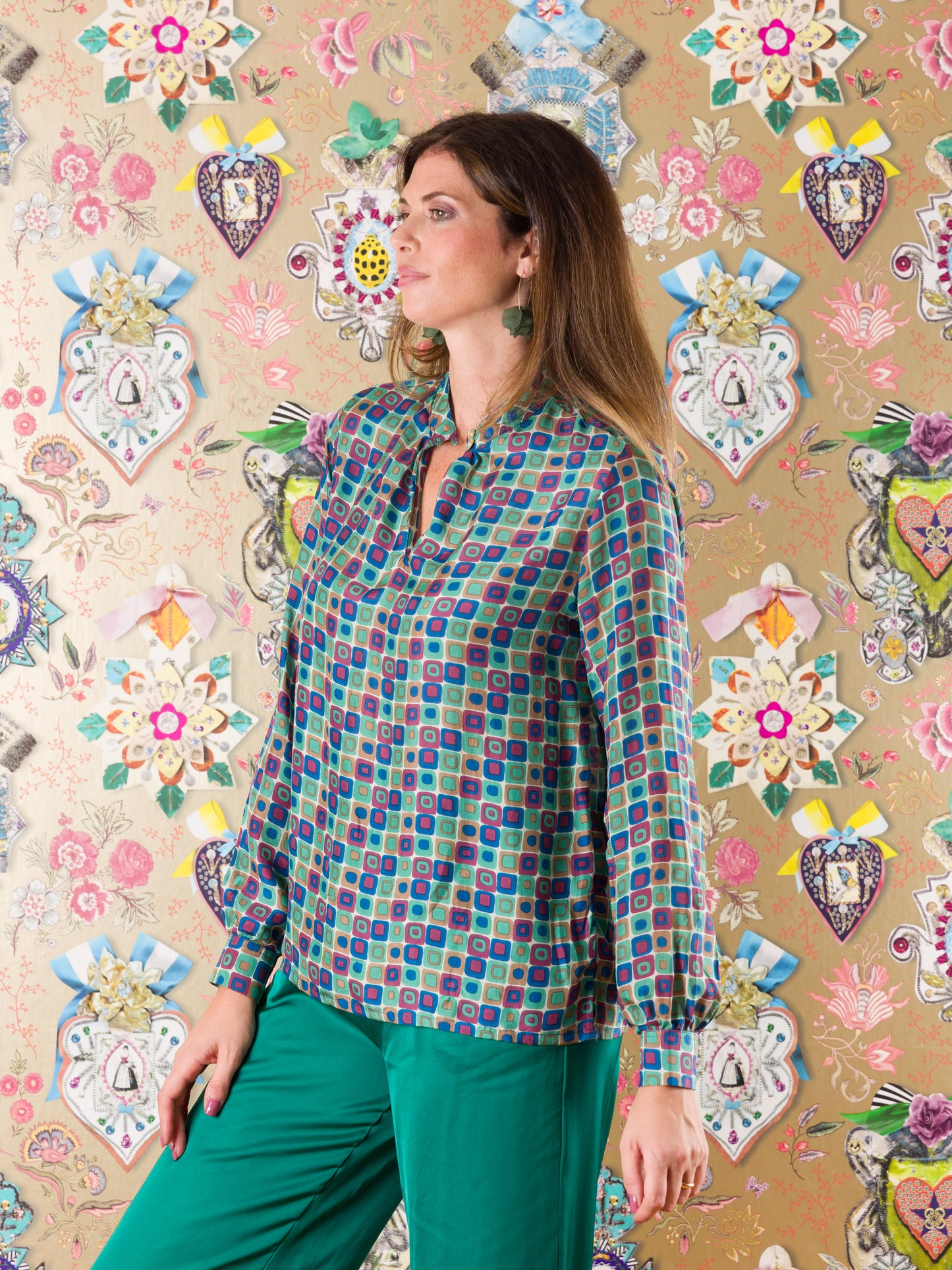 Blusa Mokhotlong in seta