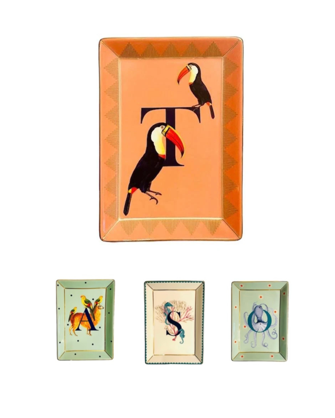 Portagioie rettangolare svuotatasche Alphabet