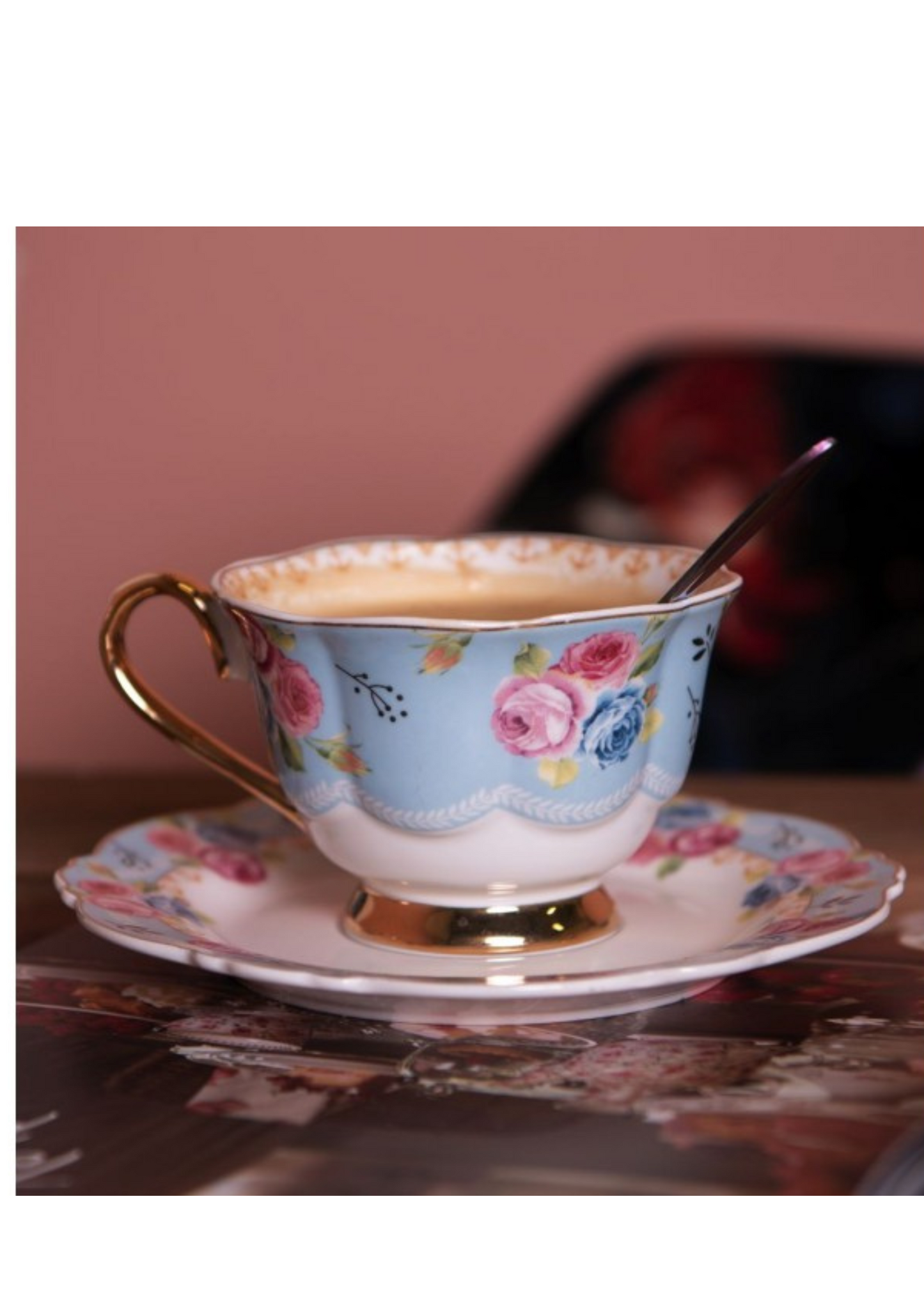 Tazza tea azzurra
