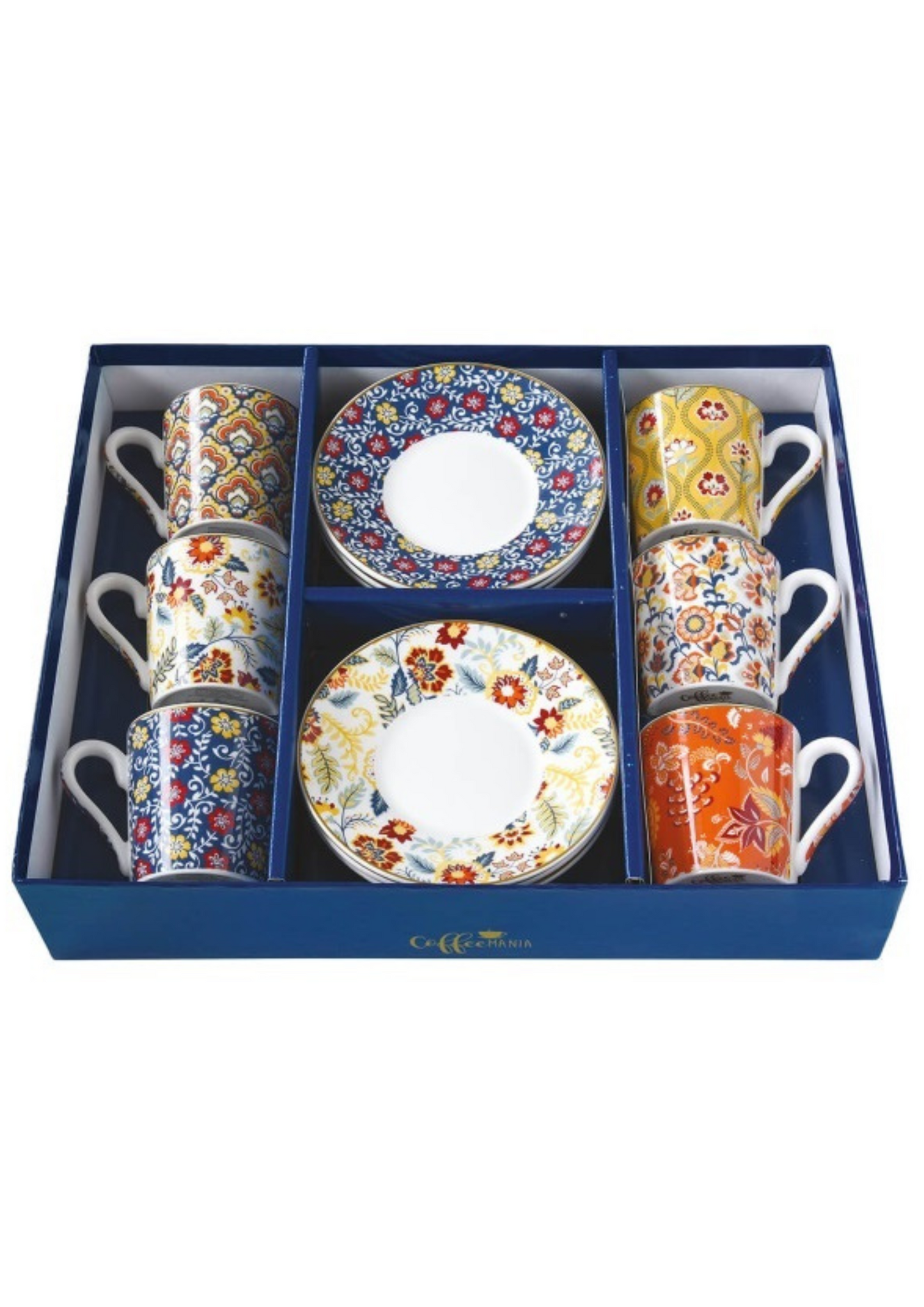 Six Coffee Cups Service - Paisley Abundance
