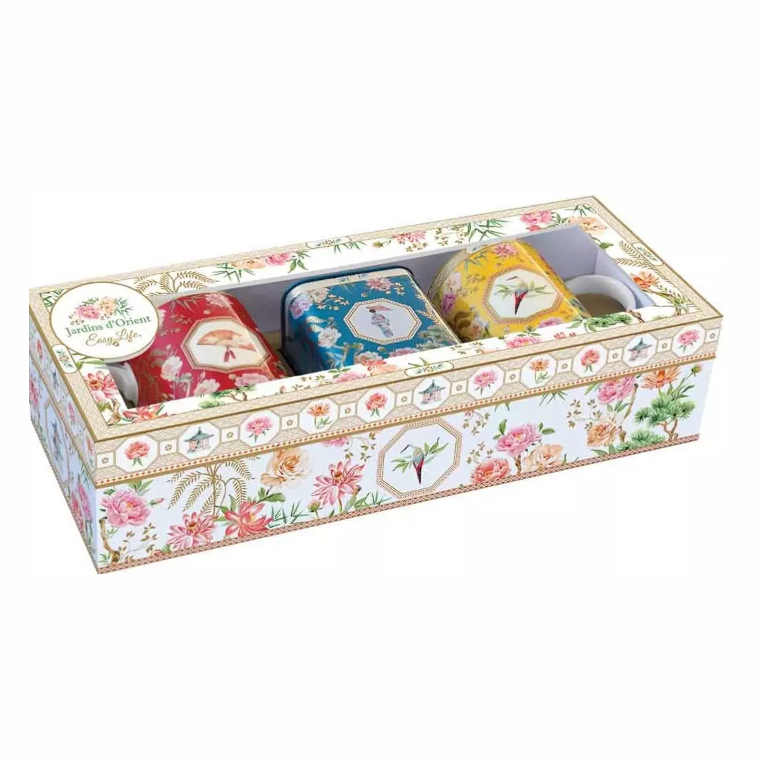 Coppia Mug Con Scatola In Latta Jardins d'Orient