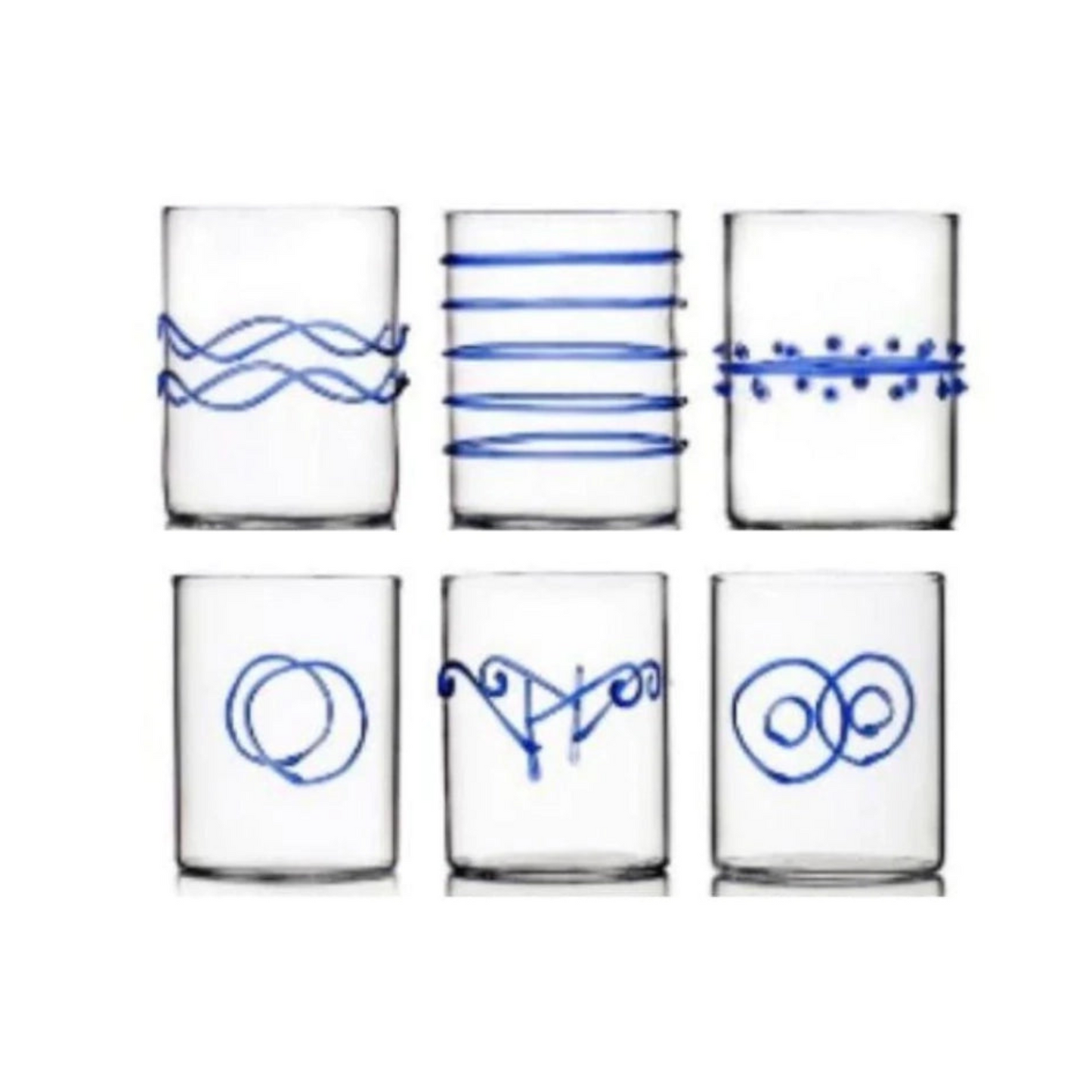 Servizio Bicchieri Acqua 6pz Deco Blu