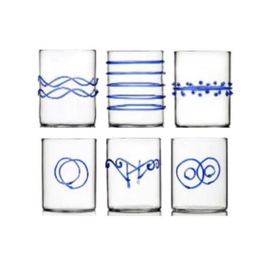 Servizio Bicchieri Acqua 6pz Deco Blu