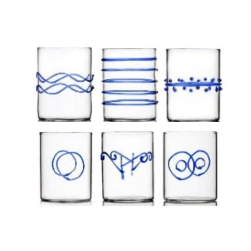 Servizio Bicchieri Acqua 6pz Deco Blu