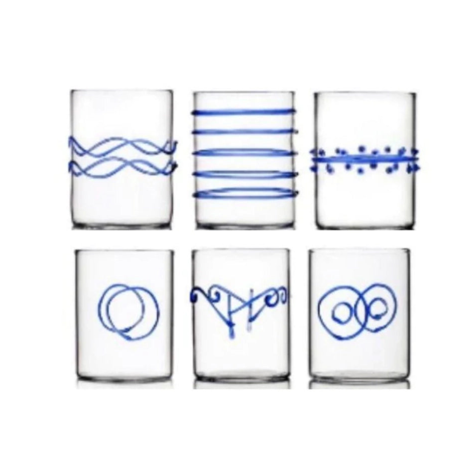 Servizio Bicchieri Acqua 6pz Deco Blu