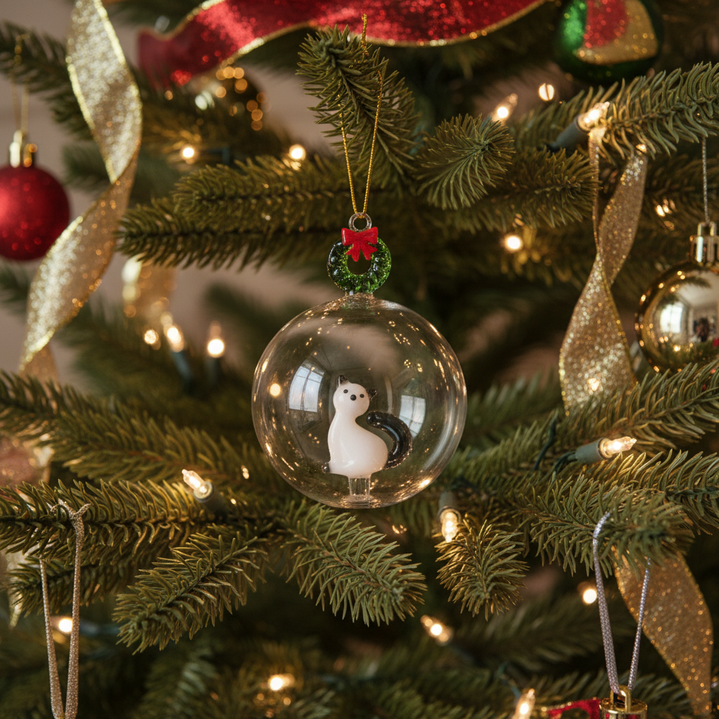 Palla di Natale Gatto & Ghirlanda