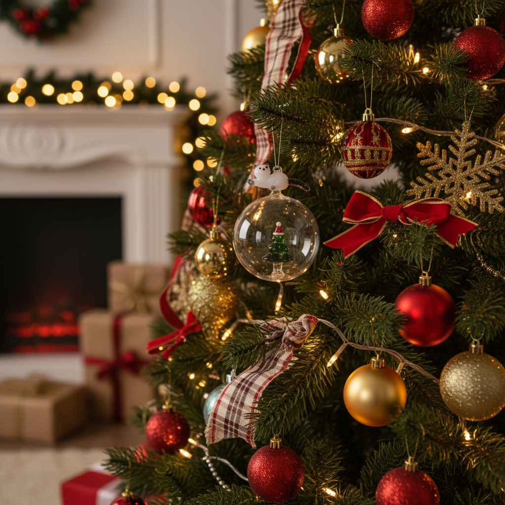 Palla di Natale Gatto & Albero Natale