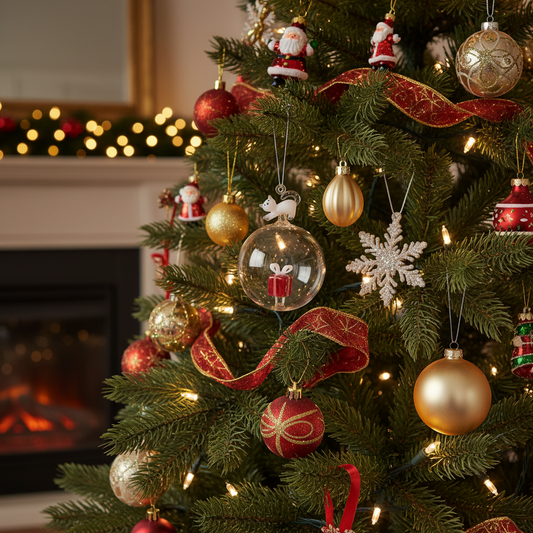 Palla di Natale Pacchetto Regalo & Gatto