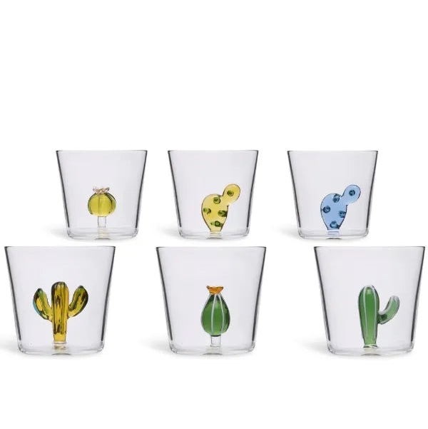Sei Bicchieri con Cactus