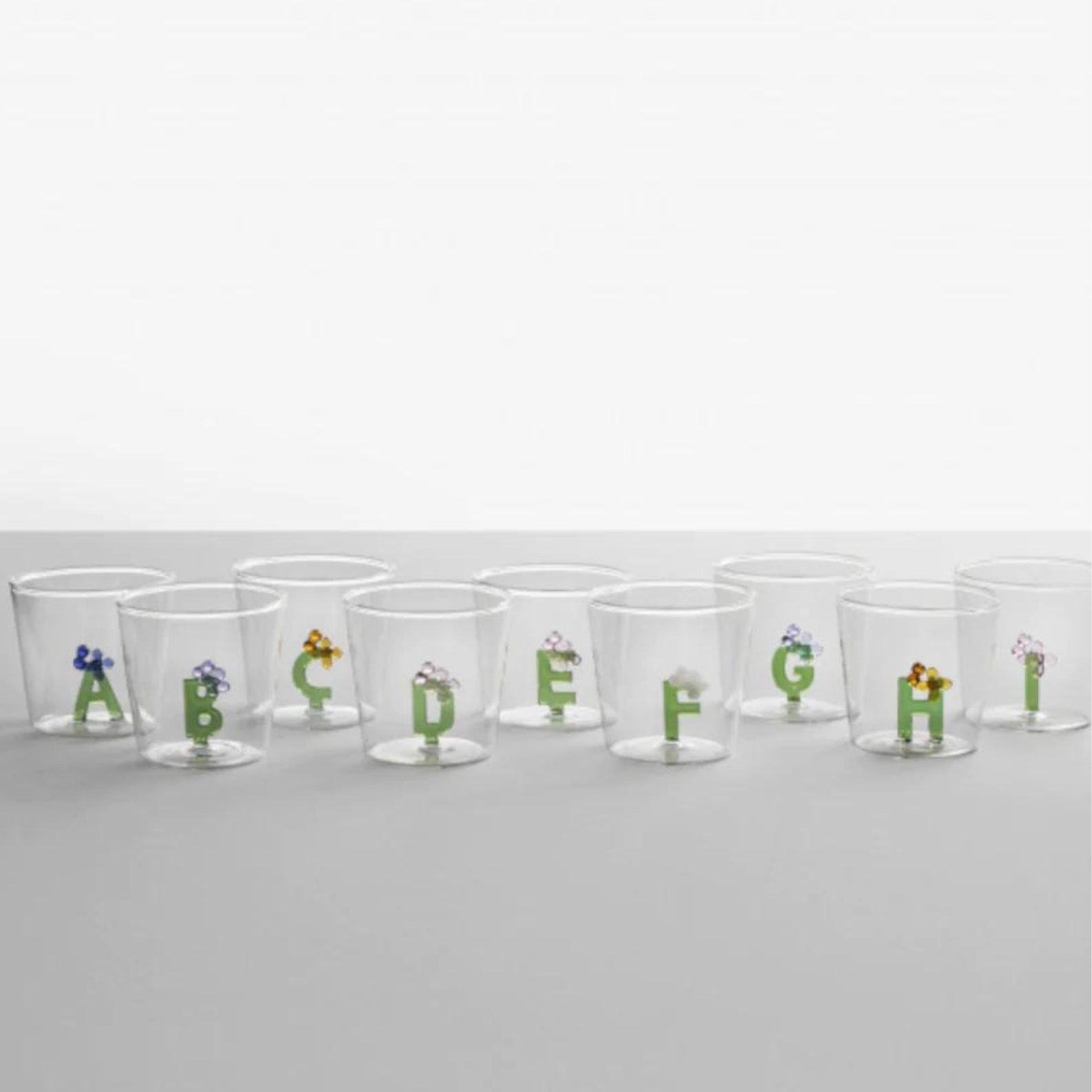 Bicchiere Alfabeto fiorito