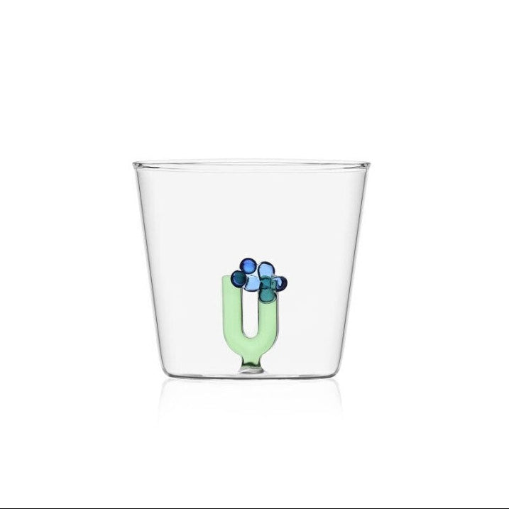 Bicchiere Alfabeto Fiorito U