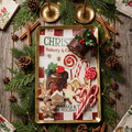 Vassoio Natalizio “Christmas Bakery & Candy Shop” in Ferro, 16x26 cm