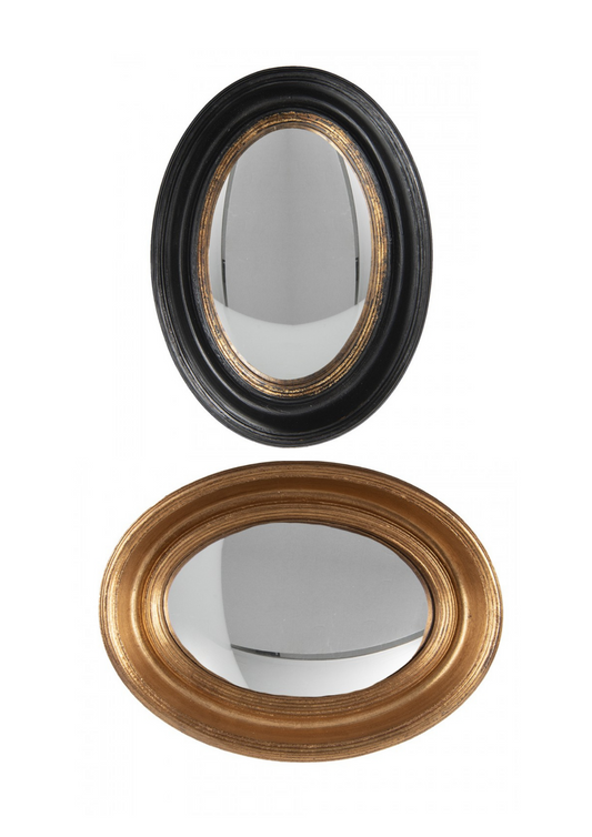 Specchio Fisheye Ovale - Nero & Oro