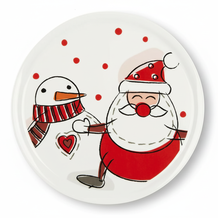 Cake Plate - Gnome/Snowman