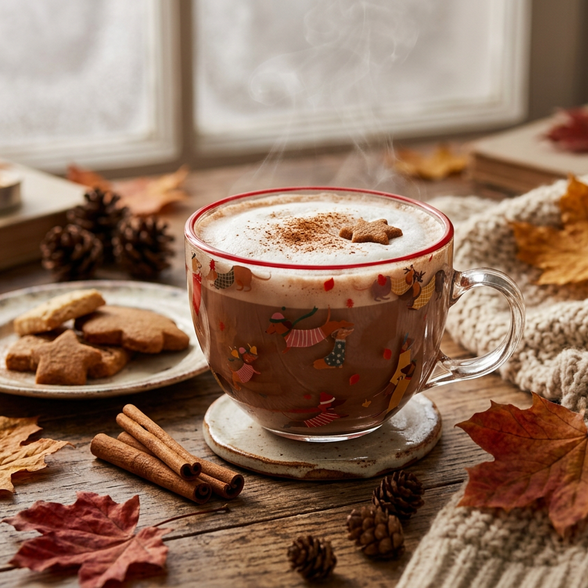 Tazza in Vetro “Bassotti d’Inverno”