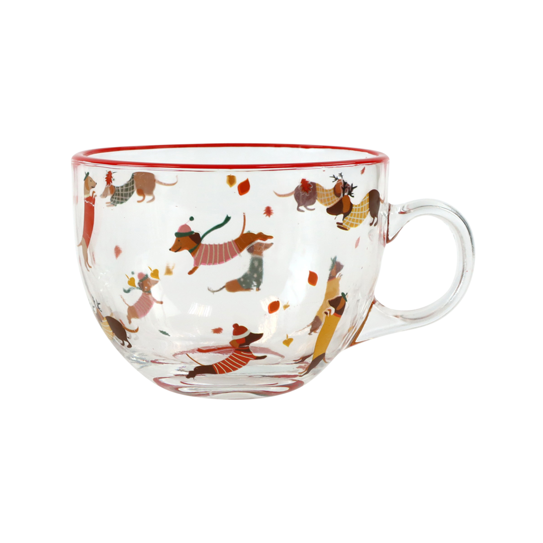 Tazza in Vetro “Bassotti d’Inverno”
