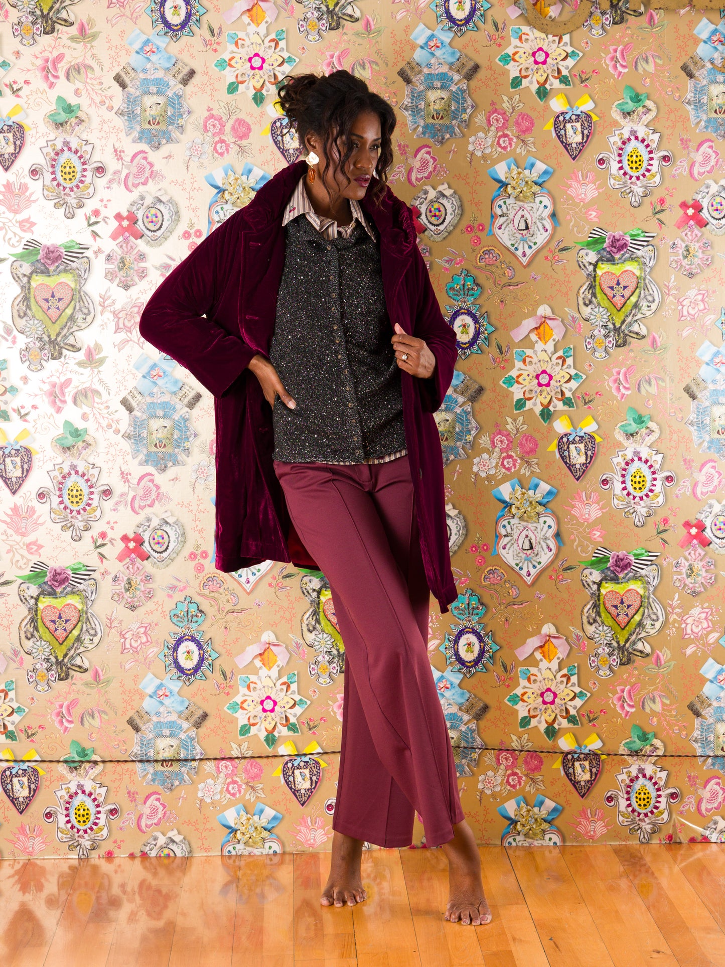 Cappotto Pamplona in velluto di seta