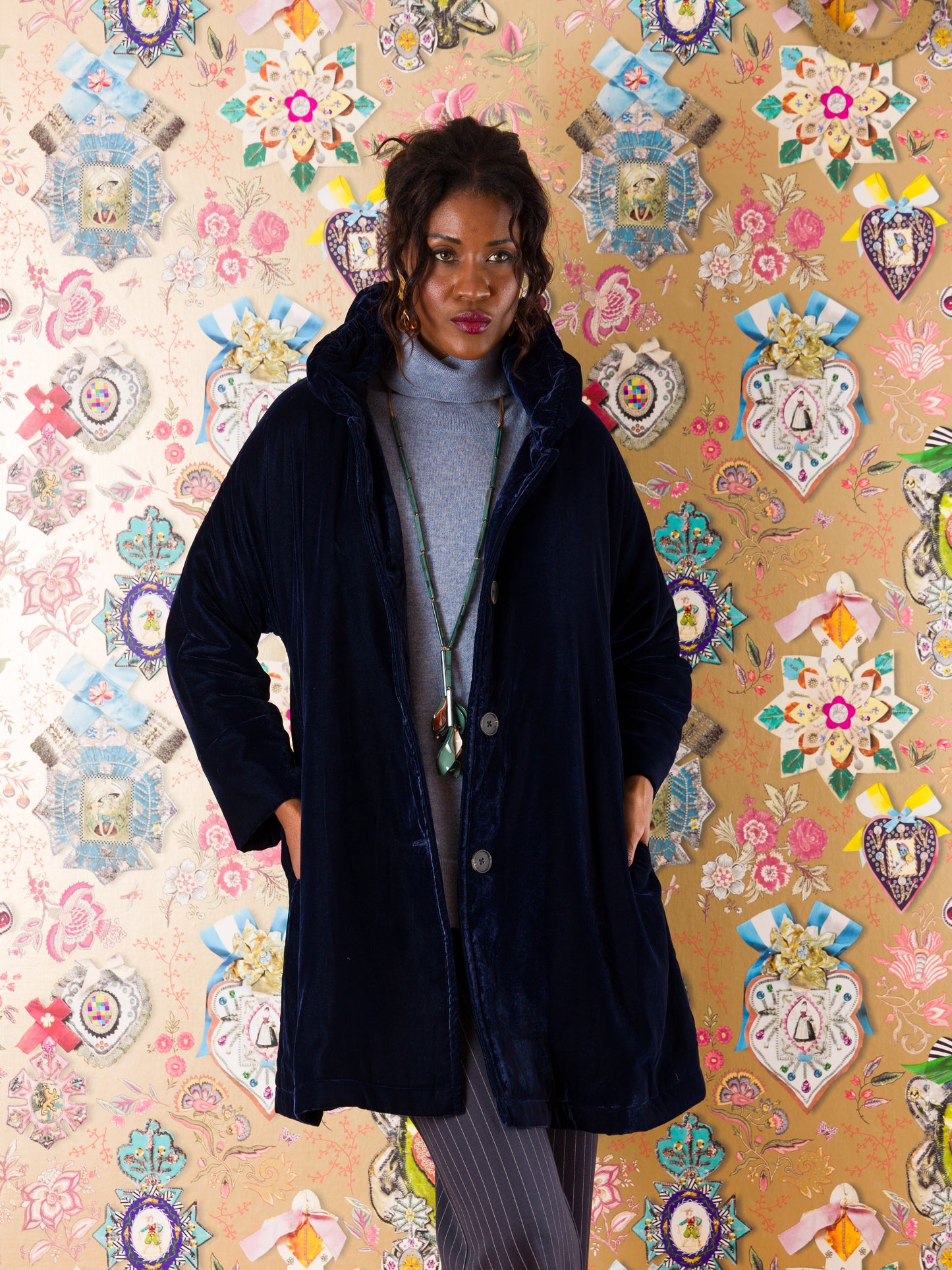 Cappotto Pamplona in velluto di seta