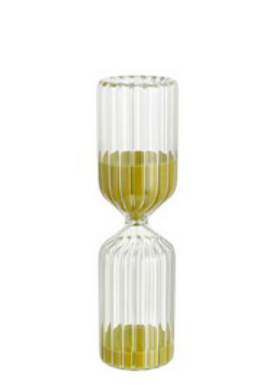 Cylindrical glass hourglass 30 minutes