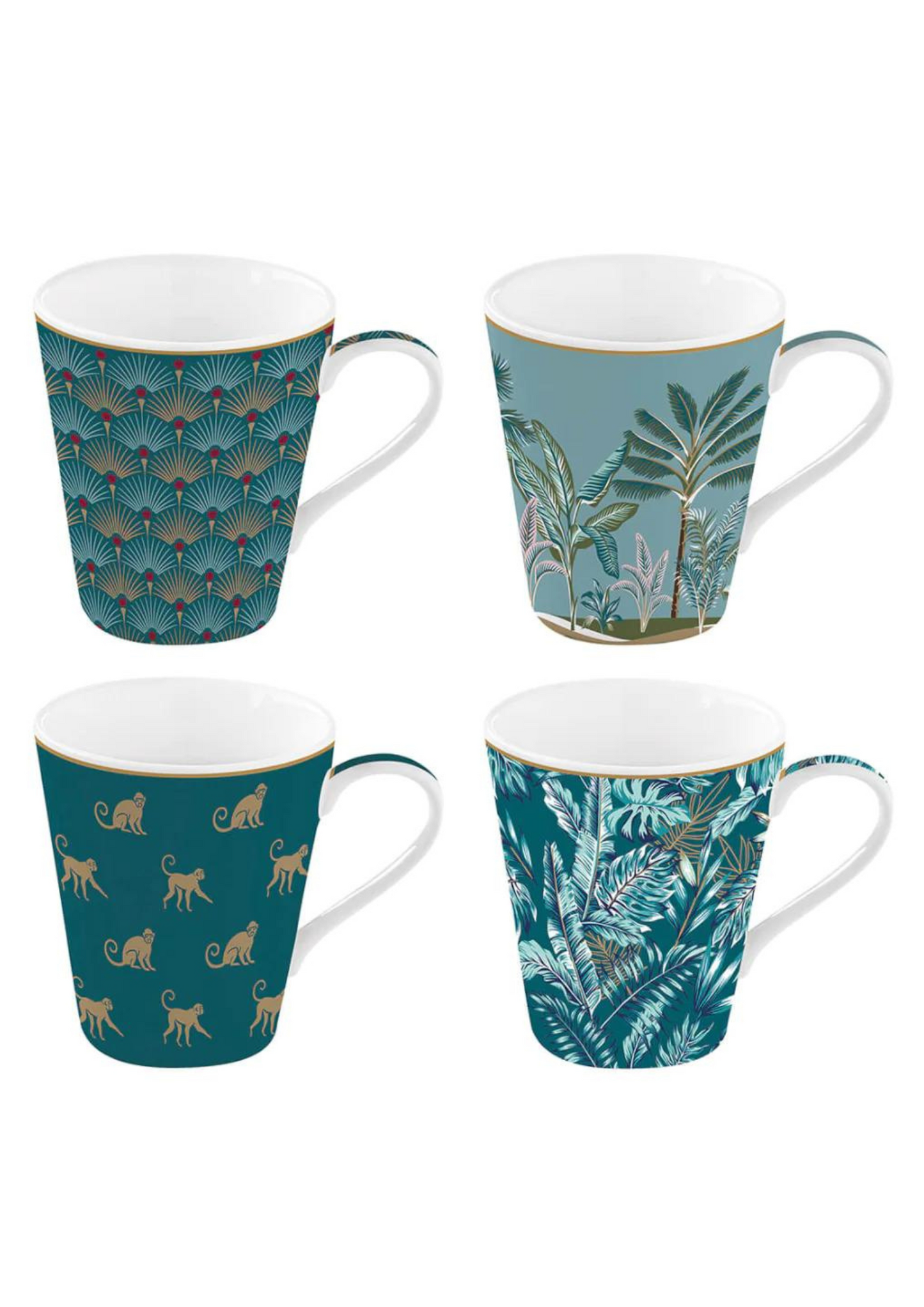 Set 4 mugs -Coffee Mania Jungle