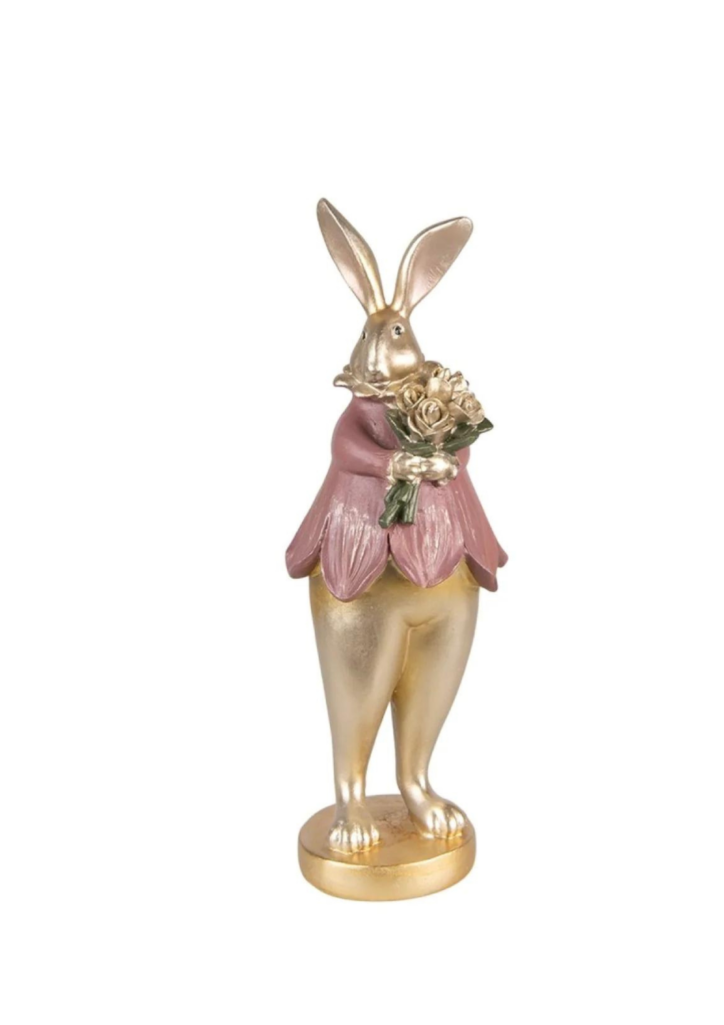Bunny statue with pink dress