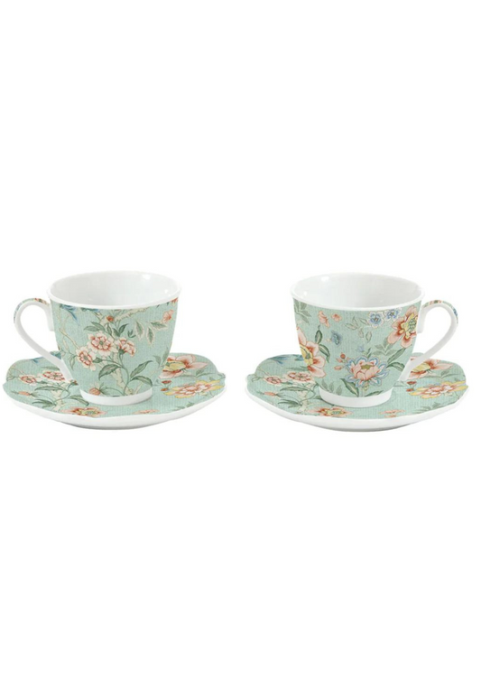 Set of 2 tea cups - Zen Garden green