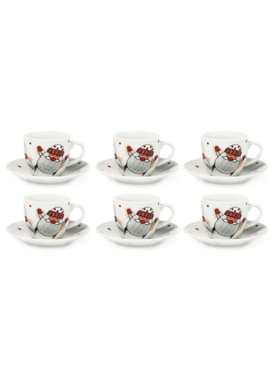 Set of six coffee cups - Snowman