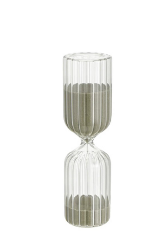 Cylindrical glass hourglass 15 minutes