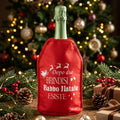 Glacette raffreddabottiglie rossa con frase “Dopo due brindisi Babbo Natale esiste”