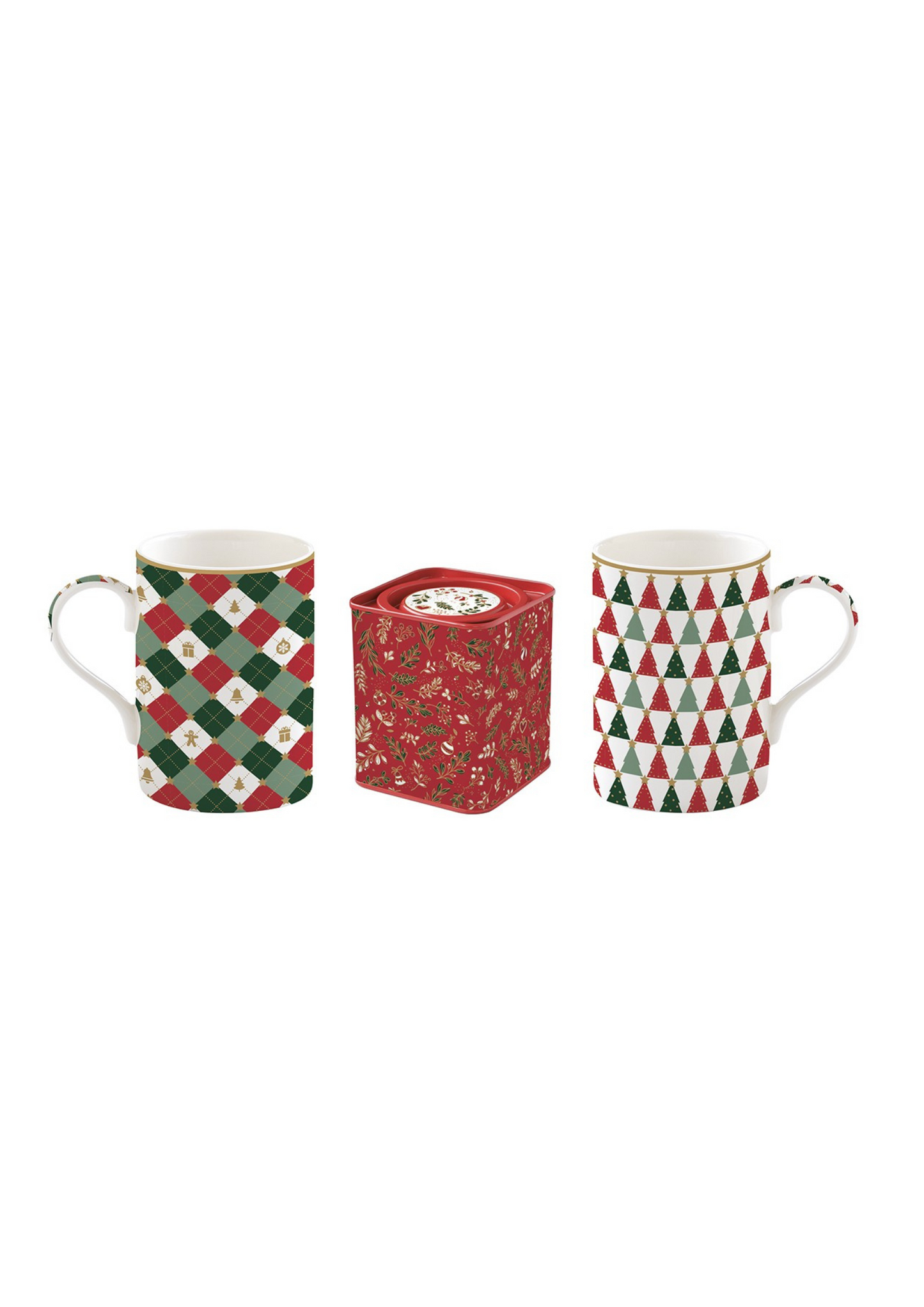 Set Due Mug & Scatola Latta - Fancy Christmas