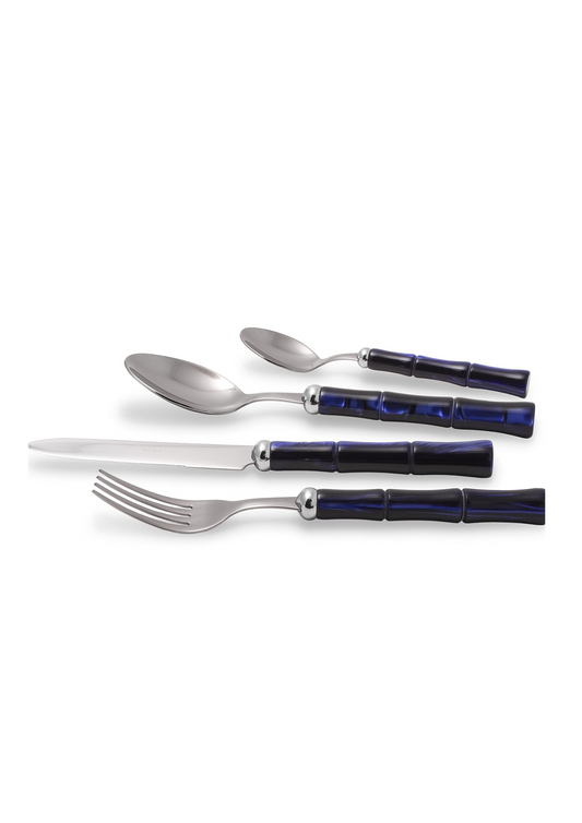 Bamboo - Servizio 24 Pezzi Blu